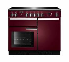 Rangemaster PROP100ECCYC - 100cm Professional + Electric Ceramic Cranberry Chrome Range Cooker 112380