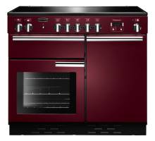 Rangemaster PROP100EICYC - 100cm Professional + Electric Induction Cranberry Chrome Range Cooker 96050