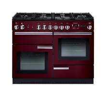 Rangemaster PROP110DFFCYC - 110cm Professional + Dual Fuel Cranberry Chrome Range Cooker 91690