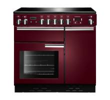 Rangemaster PROP90ECCYC - 90cm Professional + Electric Ceramic Cranberry Chrome Range Cooker 91840