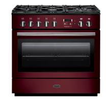 Rangemaster PROP90FXDFFCYC - 90cm Professional + FX Dual Fuel Cranberry Chrome Range Cooker 91140