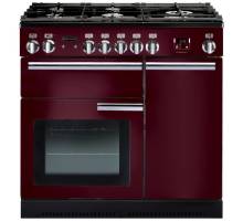 Rangemaster PROP90NGFCYC - 90cm Professional + Natural Gas Cranberry Chrome Range Cooker 91940