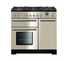 Rangemaster Toledo + TOLP90DFFIVC - 90cm  Dual Fuel Ivory Chrome Range Cooker