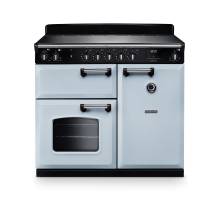 Rangmaster CL100EIPMSBCM1 100cm classic induction range cooker in misty blue with chrome trim