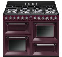 Smeg TR4110RW1 - 110cm Victoria Aesthetic Dual Fuel Range Cooker - Red Wine