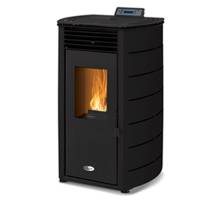 Stanley Solis K100SPBLK Black Pellet Stove - Curved Sides