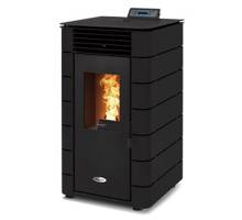 Stanley Solis K100SPBLKFLT Edge Black Pellet Stove - Flat Sides