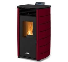  Stanley Solis K100SPCT Claret Pellet Stove - Curved Sides