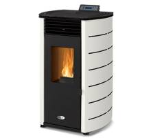  Stanley Solis K100SPWH White Pellet Stove - Curved Sides