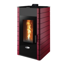 Stanley Solis K1200+ Central Heating Pellet Stove - Claret Side Panels