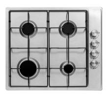 Top view of Culina UBGHFFJ60LPG 60cm stainless steel lpg gas hob with enamel pan stands and right-side rotary controls
