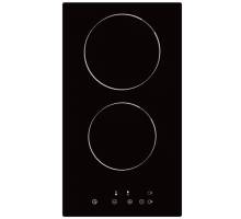 Top view of Culina UBIND30FLC 30cm black glass induction domino hob with touch controls and boost zone