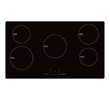 Top view of Culina UBIND90F 90cm black glass induction hob with slider touch controls and 4 boost zones