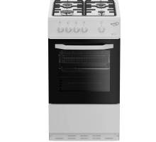 Zenith ZE501W 50cm gas cooker front view in white
