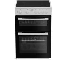 Zenith ZE605W twin cavity electric cooker with ceramic hob in white