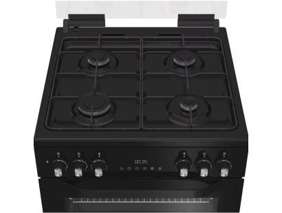 75L main oven and 38L top oven dual fuel cooker with glass lid
