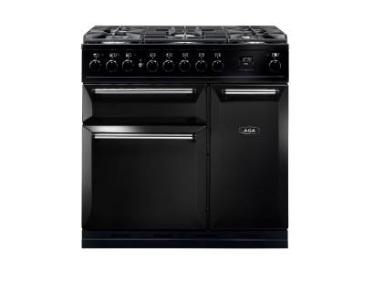 AGA MDX90DFBLK Masterchef Deluxe Dual Fuel Black Range Cooker 121230