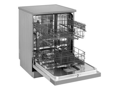 Adjustable rack LG dishwasher in silver for flexible dish loading