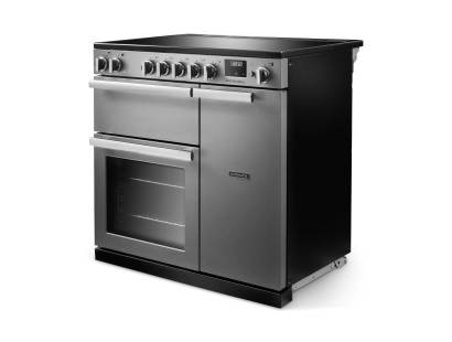 Angled view of Rangemaster Professional 90 Stainless Steel Range Cooker