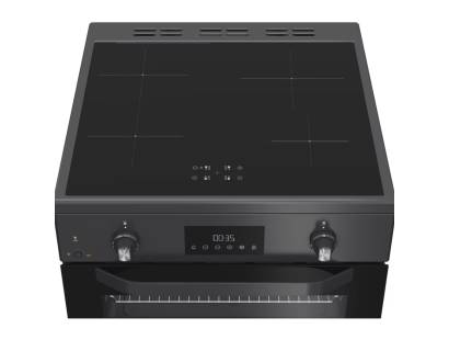 Anthracite Hotpoint induction cooker with SteamAssist and Bridge Zone