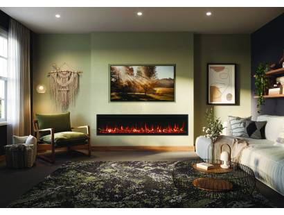 Atmos 195R electric fireplace with expansive flame display