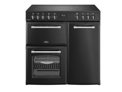 Belling Farmhouse FH90EBLK 90cm Electric Ceramic Range Cooker - Black