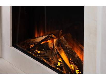 Black Edition New Forest 650sq fire with Rear Dark Glass and downlights