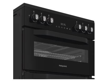 Black Hotpoint double cooker with catalytic cleaning technology