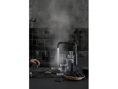 Black Quooker Fusion Square Tap with boiling, chilled and sparkling water functions