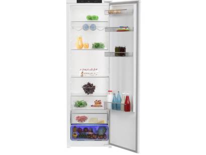 Blomberg SST4455VI open showing internal shelves and chrome wine rack