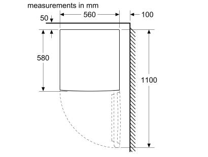 Bosch KTR15NWEAG Dimensions