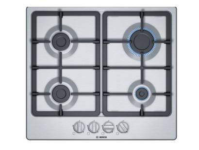 Bosch PGP6B5B90 gas hob with four burners and cast iron supports