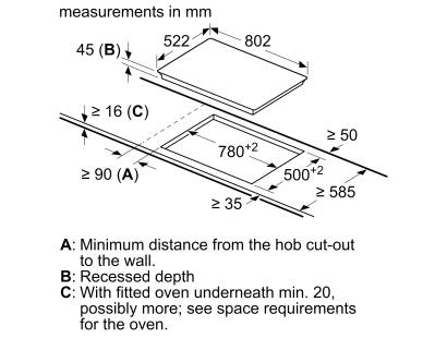 Bosch PKH811BB1D Dimensions