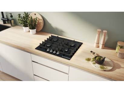 Bosch PNP6B6K40 Black Gas Hob