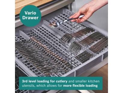 Bosch dishwasher with VarioFlex baskets and Extra Dry