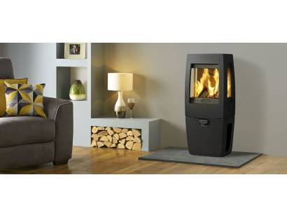 Box mounted Dovre Sense 203 with side windows in Matt Black mi