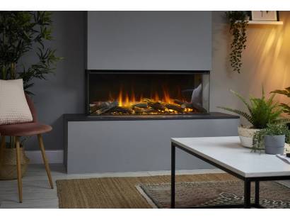 British Fires New Forest 1200 Black Edition electric fire with Deluxe Real Logs