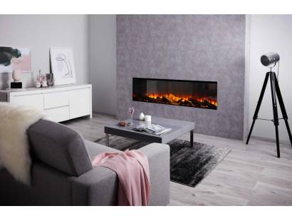 British Fires New Forest 1600 inset fire Black Edition with Deluxe log set