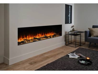 British Fires New Forest 1900 Black Edition electric fire with Deluxe Real Logs