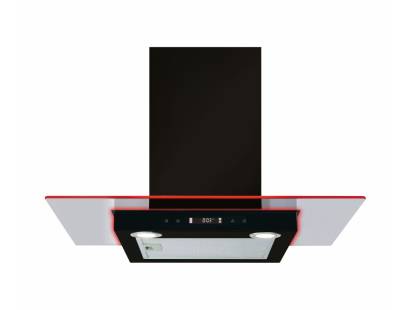 CDA EKN70BL Flat Glass Cooker Hood with LED Edge Lighting 