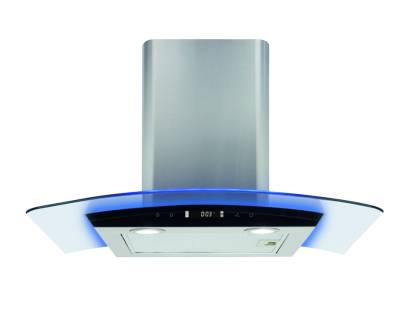 CDA EKP70SS Curved Glass Cooker Hood with Edge Lighting 