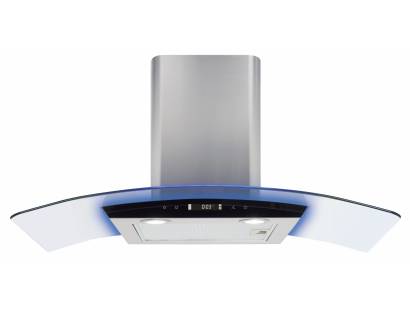 CDA EKP90SS Curved Glass Cooker Hood with Edge Lighting 