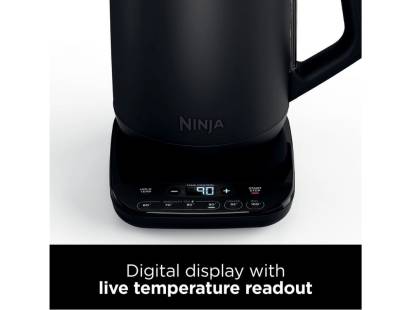 Close up of the digital display on the Ninja KT200UK Jug Kettle in black