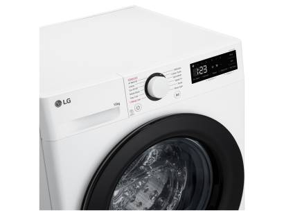 Close-up of LG washing machine dial and touch control panel