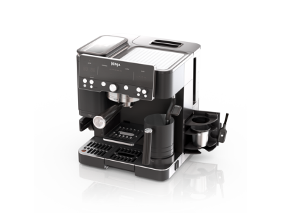 Close-up of Ninja Luxe Café Premier coffee machine control panel and built-in grinder