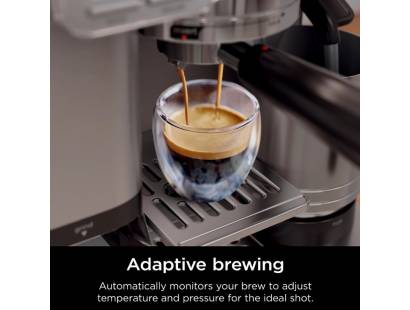Close-up of Ninja espresso machine control panel with Barista Assist Technology