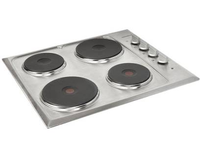 Close-up of rapid heat-up plate on HE62IX solid plate hob
