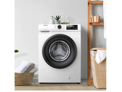 Compact Hisense washing machine with slim design profile