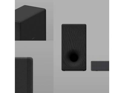 Compact Sony S-Master Subwoofer side profile with bass reflex design