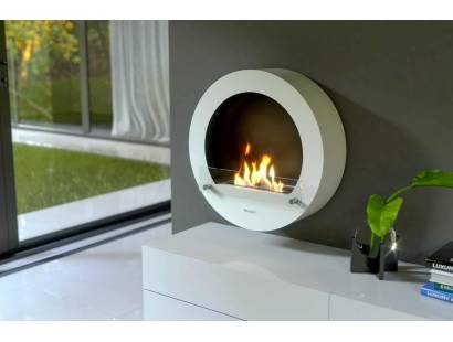 Compact wall-mounted bioethanol fire with real flame